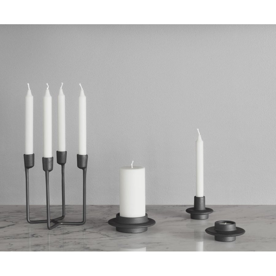Normann Copenhagen Heima Theelichthouder H4,3 cm, Zwart