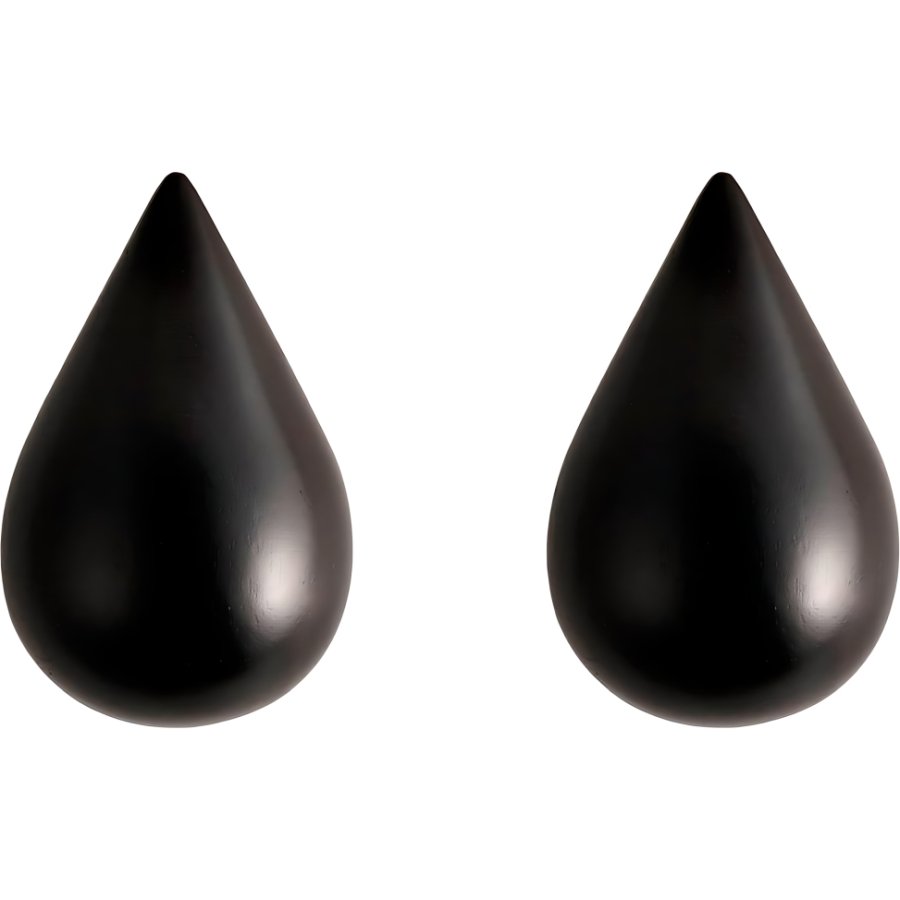 Normann Copenhagen Dropit Haken 2er Set 9,3 cm, Schwarz