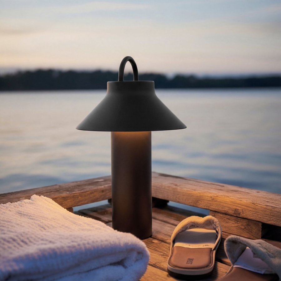 Novoform Moov Akku-Tischlampe LED H28 cm, Dunkles Anthrazit