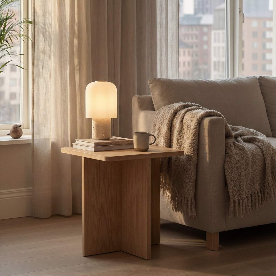 Novoform Tokyo Bordlampe H30 cm, Hvid/Beige