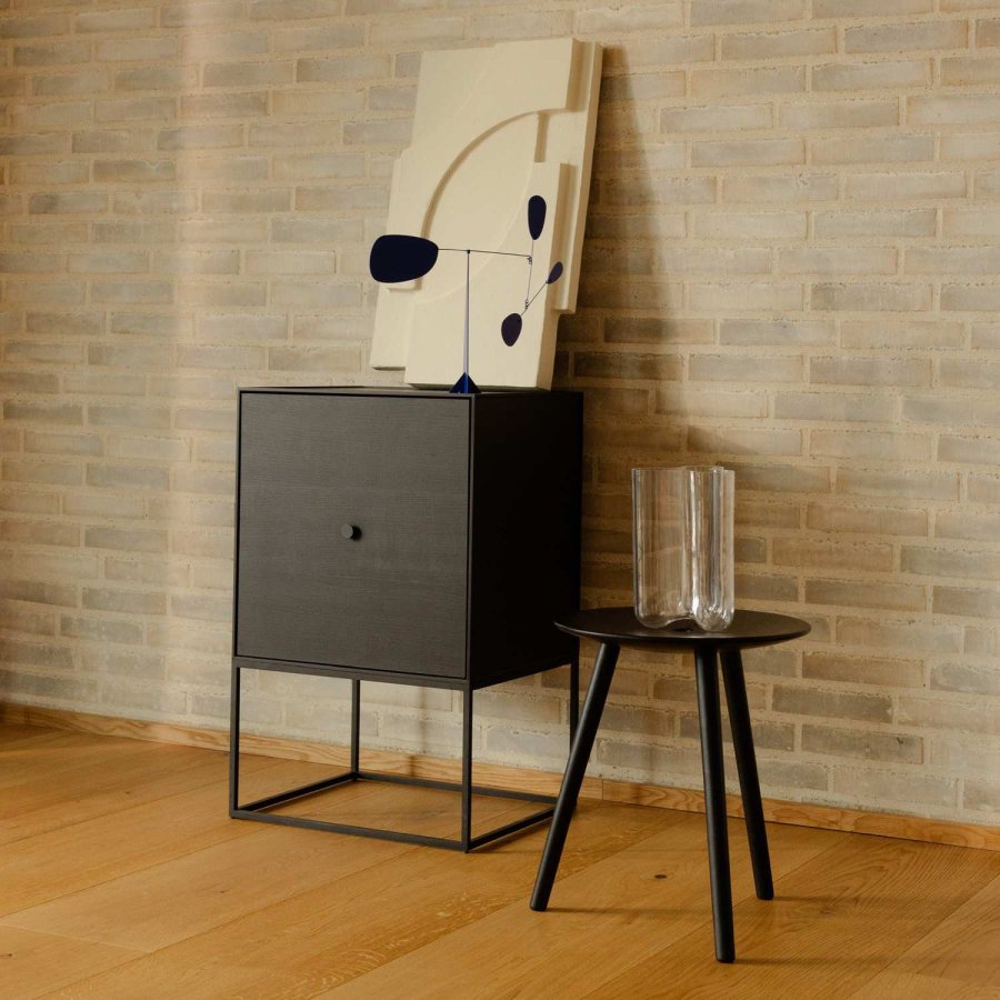 Novoform DiVolo Hocker H45 cm, Schwarz Gebeizte Eiche