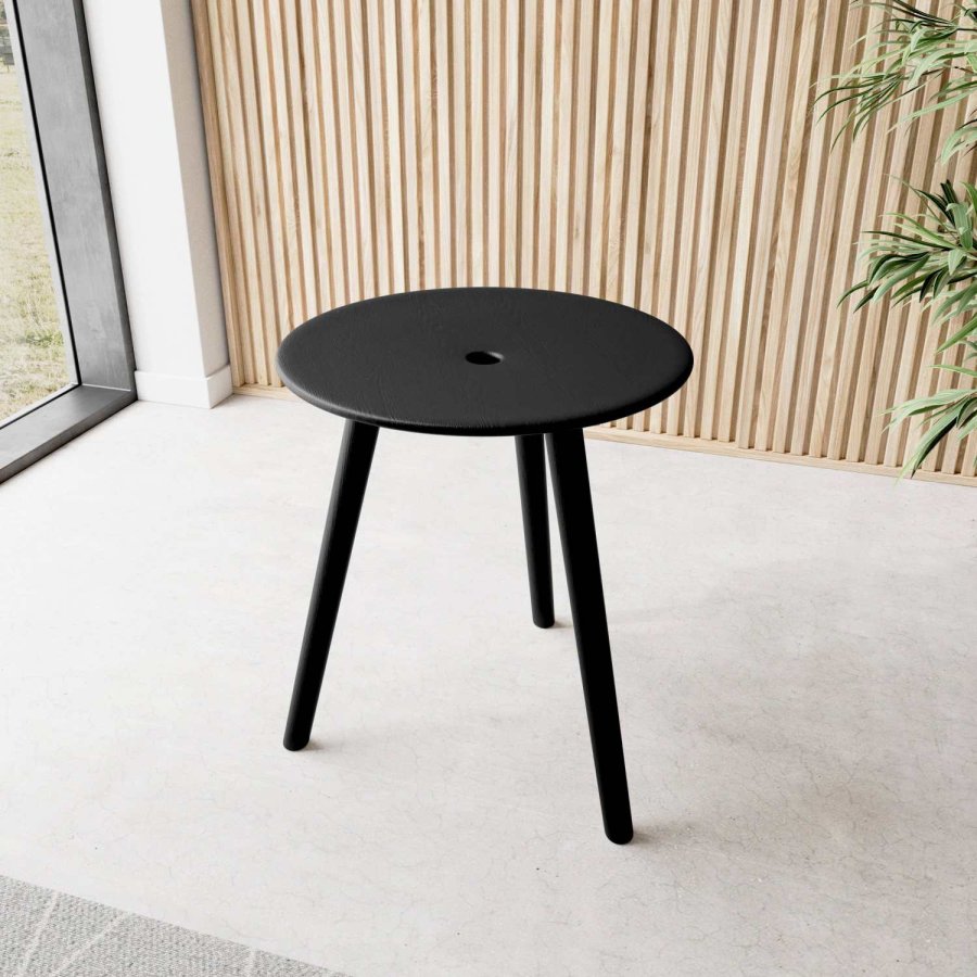 Novoform DiVolo Hocker H45 cm, Schwarz Gebeizte Eiche