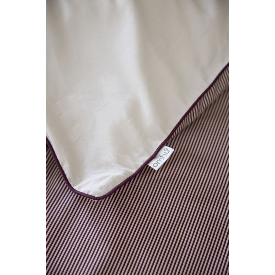 OMHU Pin Stripe m. Piping Senget�j 140x200 cm, Royal/Sand