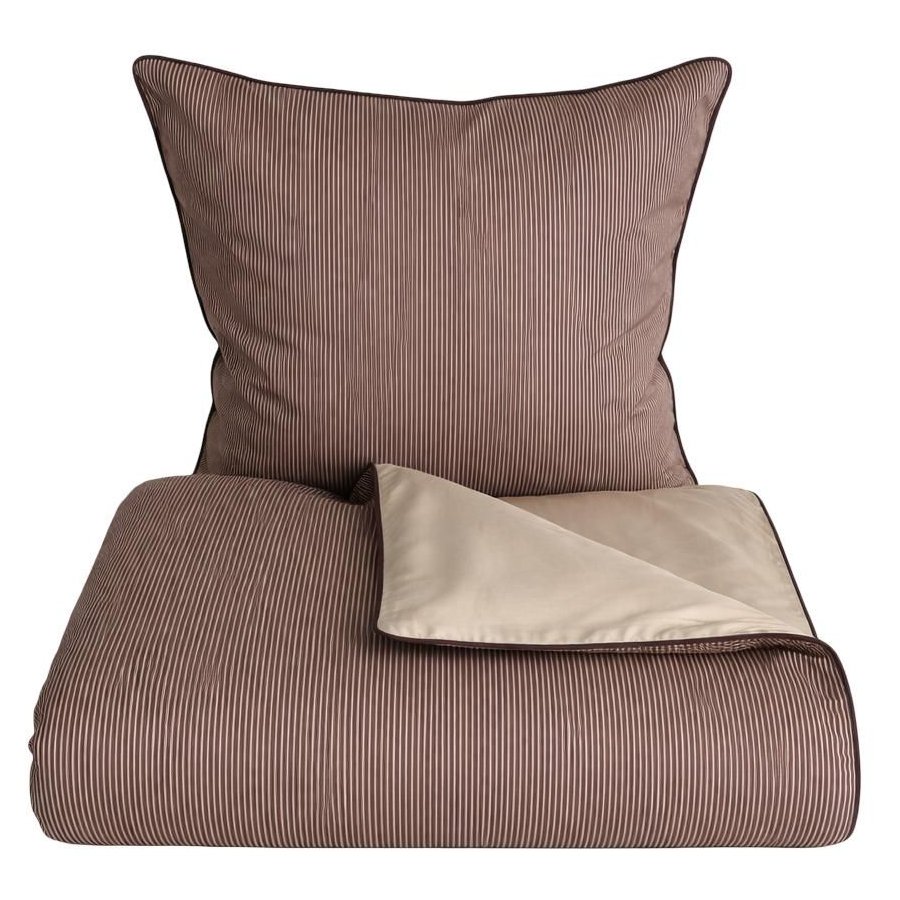OMHU Pin Stripe m. Piping Senget�j 140x200 cm, Royal/Sand