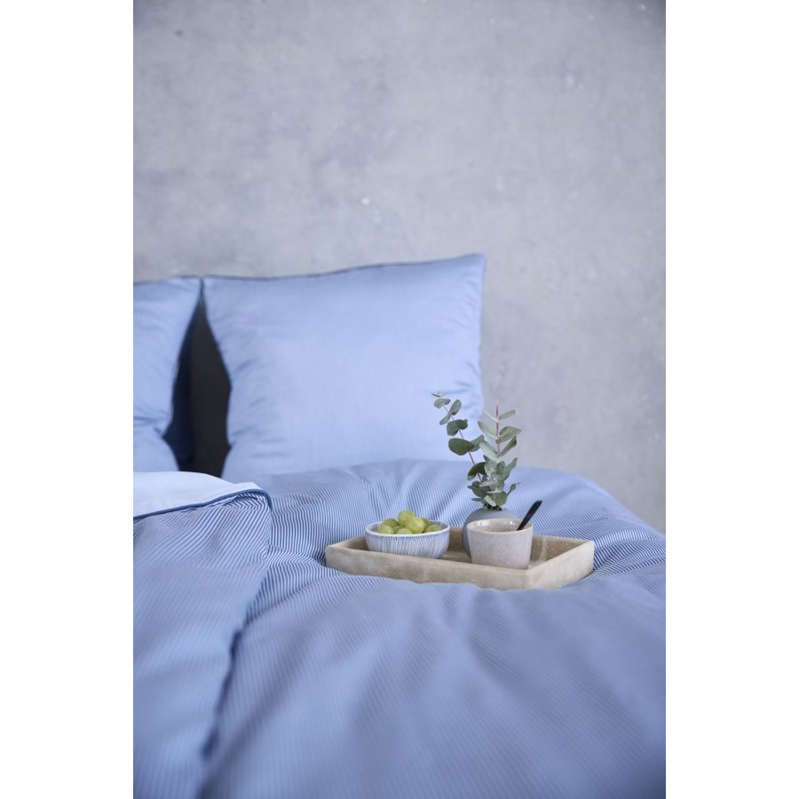 OMHU Pin Stripe m. Piping Senget�j 140x200 cm, Ocean/Sky