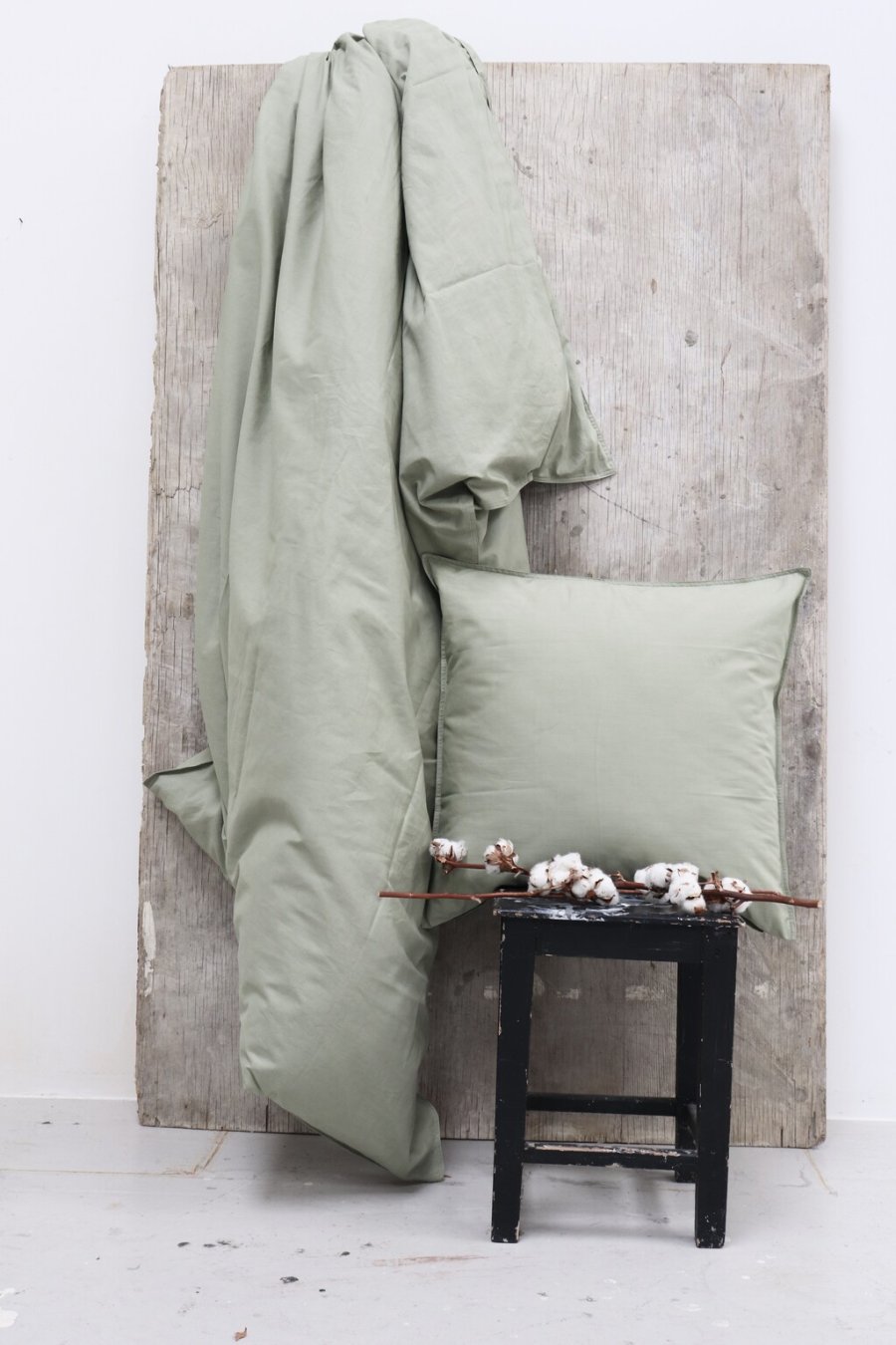 OMHU Percale Sengetj 140x200 cm, Dusty Green