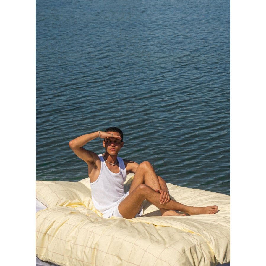 OMHU x Mads Barfod Wave Grid Senget�j 140x200 cm, Vanilje
