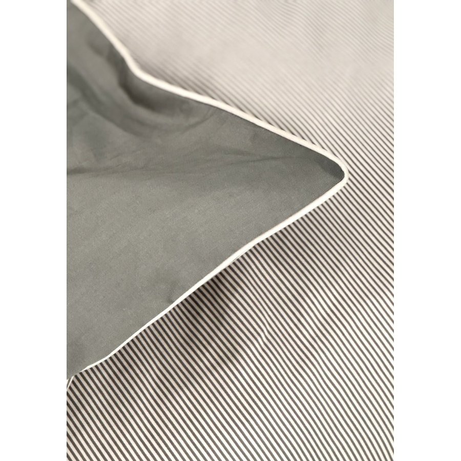 OMHU Pin Stripe m. Piping Senget�j 140x220 cm, Olive/Sand