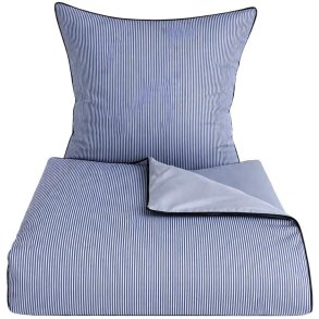 OMHU Pin Stripe m. Piping Senget�j 140x220 cm, Ocean/Sky