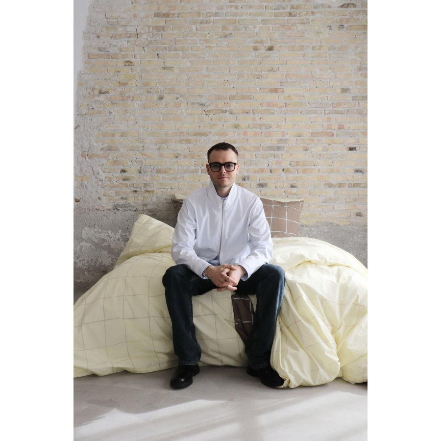OMHU x Mads Barfod Wave Grid Senget�j 140x220 cm, Vanilje
