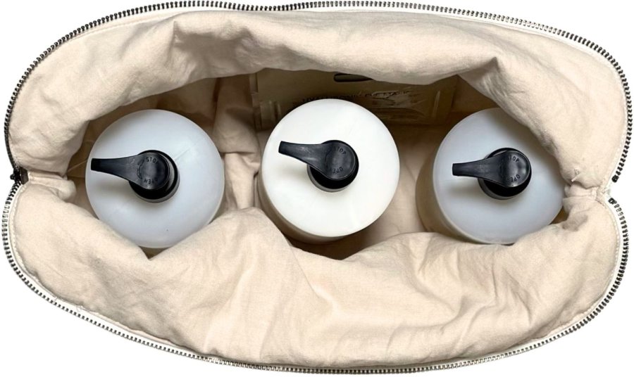 OMHU Mini Strib Toilettaske 34x24 cm, Sand