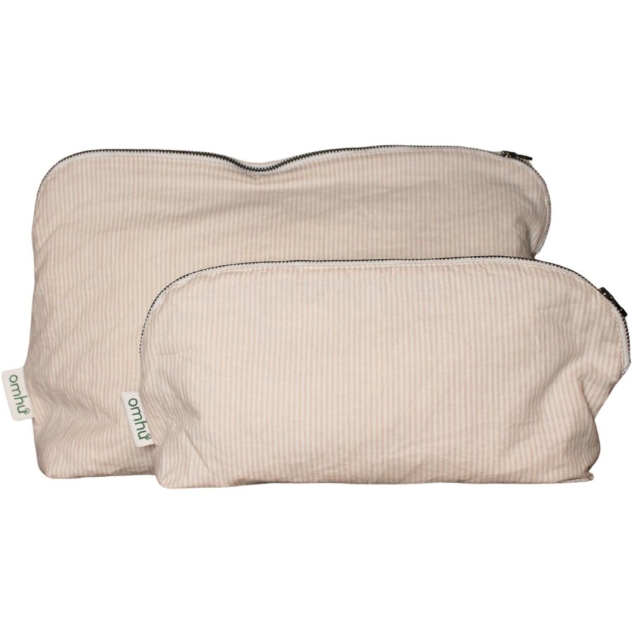 OMHU Mini Strib Toilettaske 34x24 cm, Sand