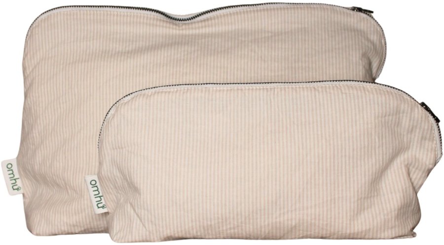 OMHU Mini Strib Toilettaske 34x24 cm, Sand