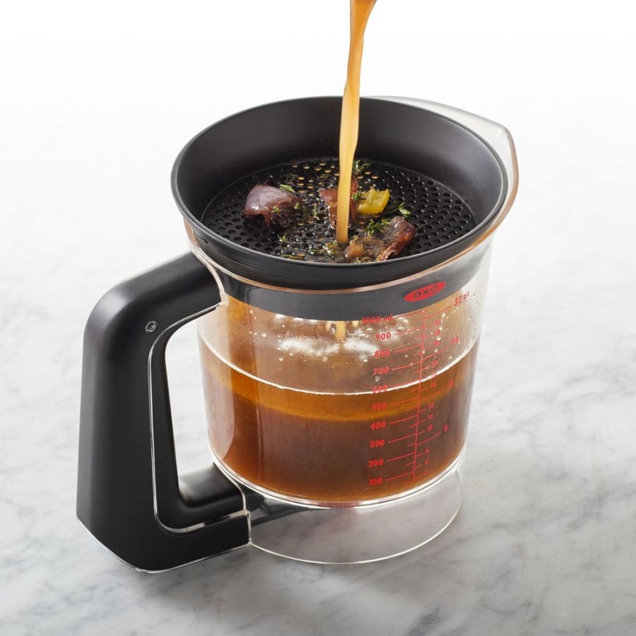 OXO Good Grips Fedtskiller 1 L, Transparent Sort/Rd