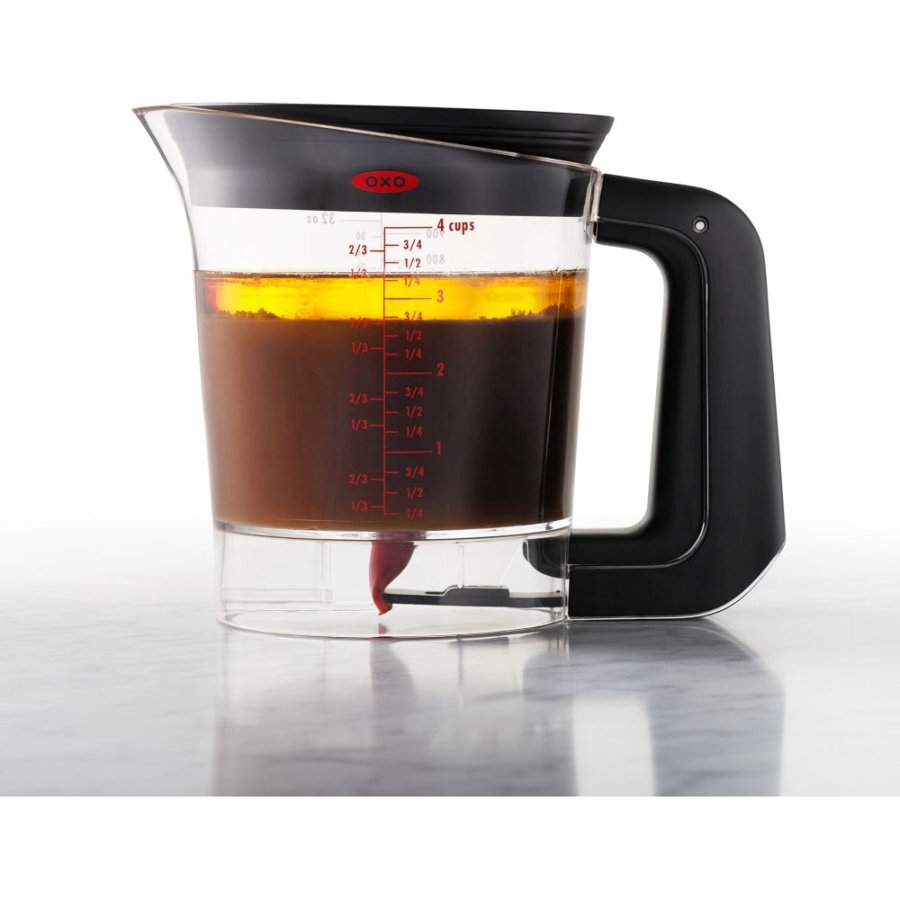 OXO Good Grips Fedtskiller 1 L, Transparent Sort/Rd