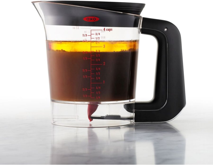 OXO Good Grips Fedtskiller 1 L, Transparent Sort/Rd