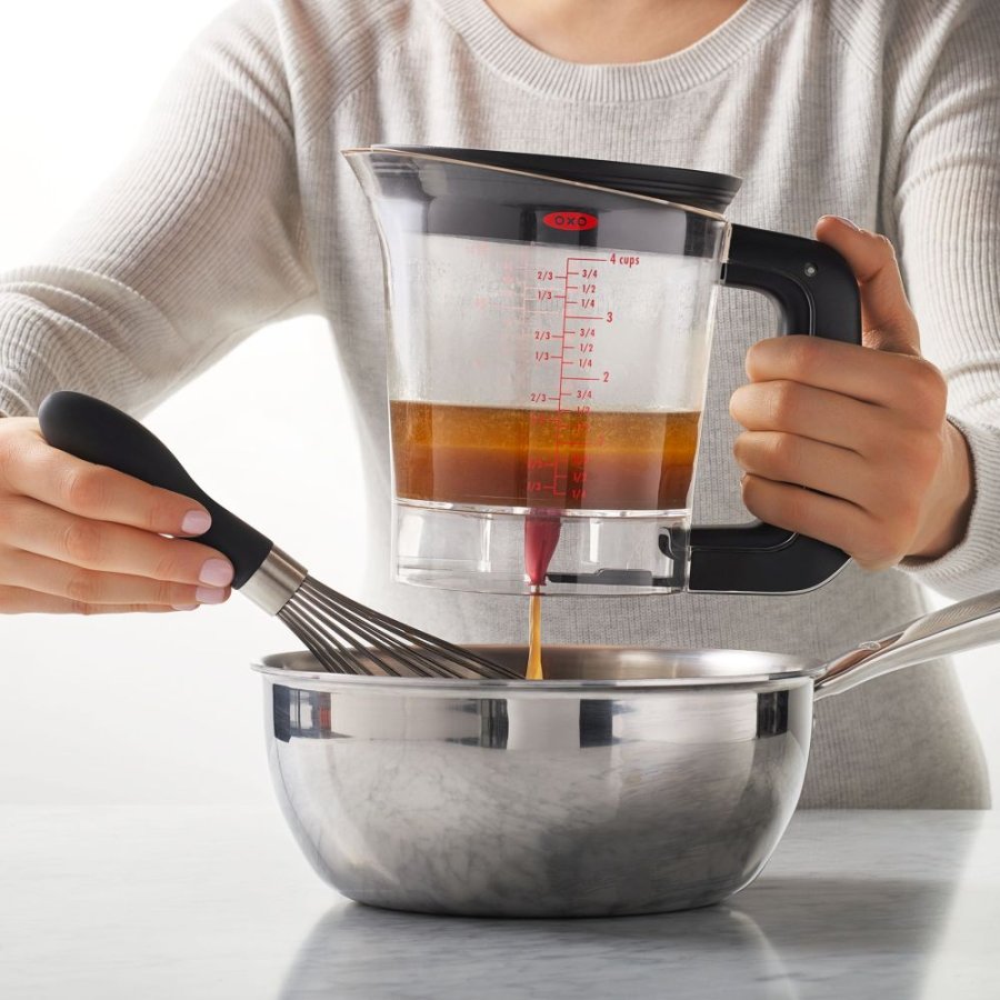 OXO Good Grips Fedtskiller 1 L, Transparent Sort/Rd