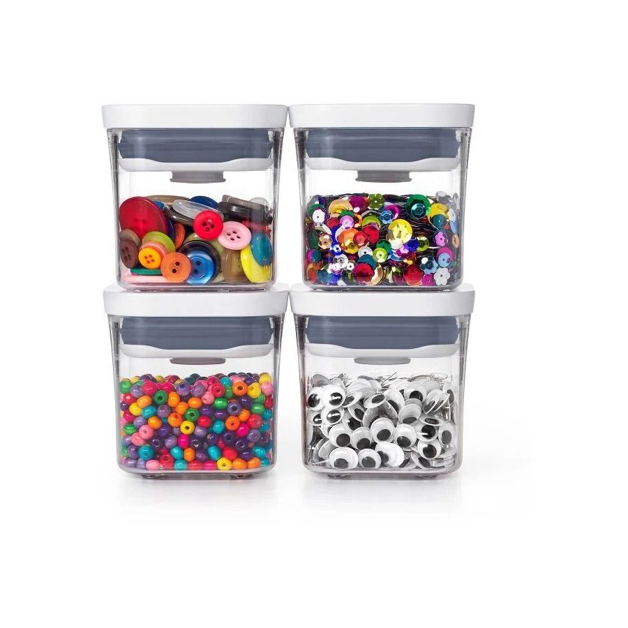 OXO Good Grips Mini POP Opbevaringsbtte 4 stk. 0,2 L, Transparent Hvid