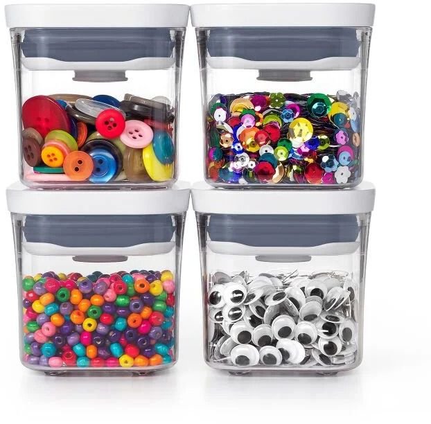 OXO Good Grips Mini POP Opbevaringsbtte 4 stk. 0,2 L, Transparent Hvid