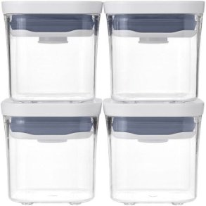 OXO Good Grips Mini POP Opbevaringsbtte 4 stk. 0,2 L, Transparent Hvid