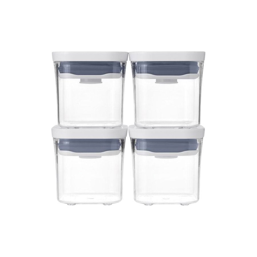 OXO Good Grips Mini POP Opbevaringsbtte 4 stk. 0,2 L, Transparent Hvid