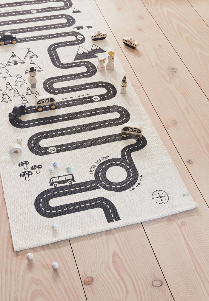 OYOY Mini Teppich Adventure 70x180 cm, Offwhite