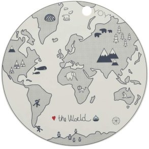 OYOY Mini Tischset The World 39 cm, Offwhite