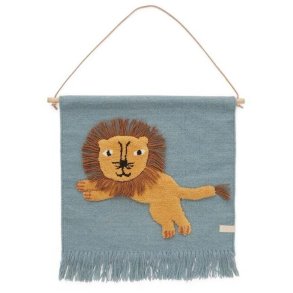 OYOY Mini Wandteppich Löwe 52x55 cm, Tourmaline