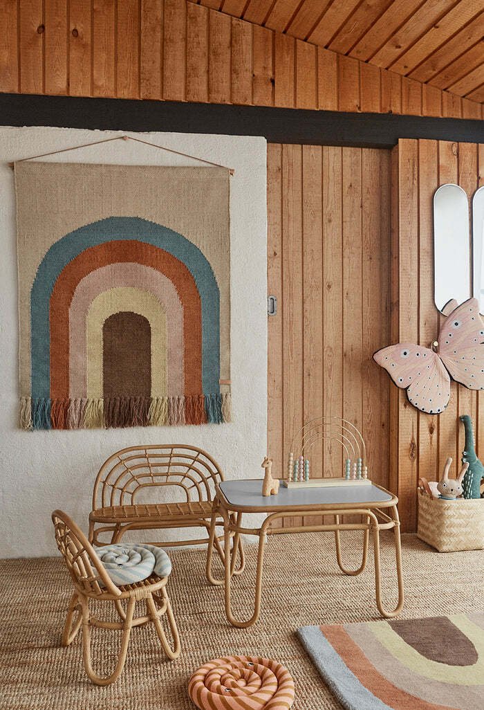 OYOY Mini Stol Regnbue, Rattan