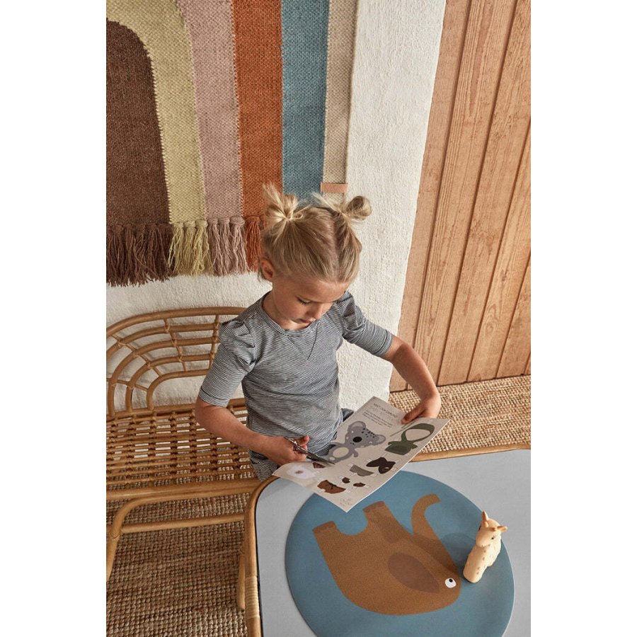 OYOY Mini Sitzbank Regenbogen 64,5 cm, Rattan