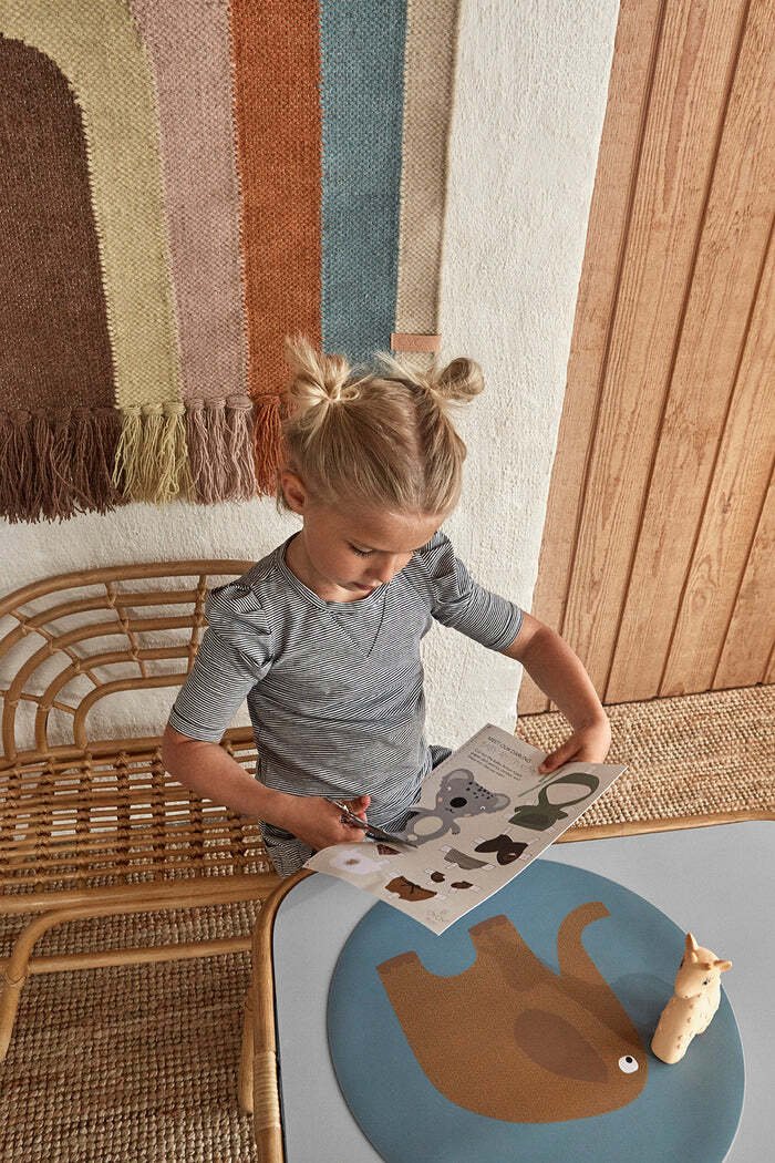 OYOY Mini Sitzbank Regenbogen 64,5 cm, Rattan