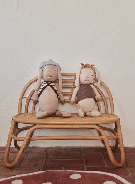 OYOY Mini Sitzbank Regenbogen 64,5 cm, Rattan
