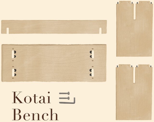 OYOY Kotai Sitzbank 110 cm, Eiche