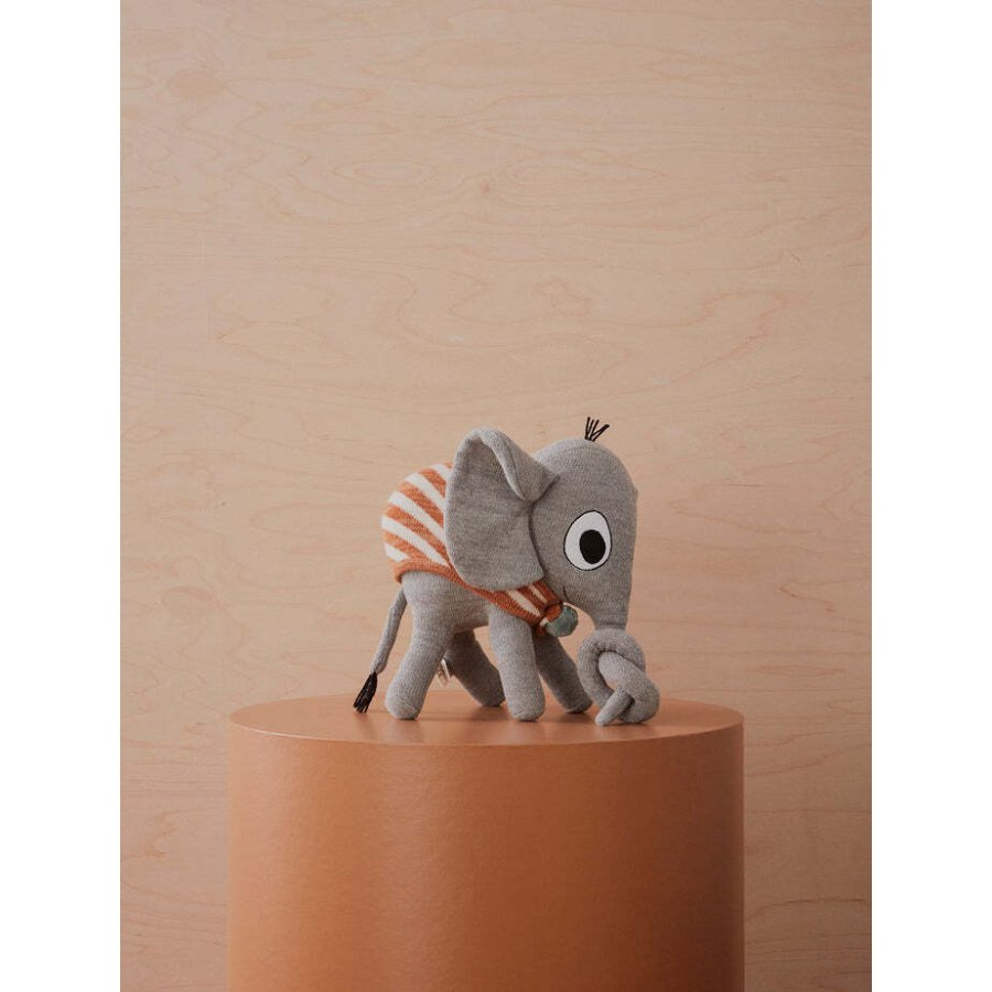 OYOY Mini Kuscheltier Elefant Henry 23 cm, Grau