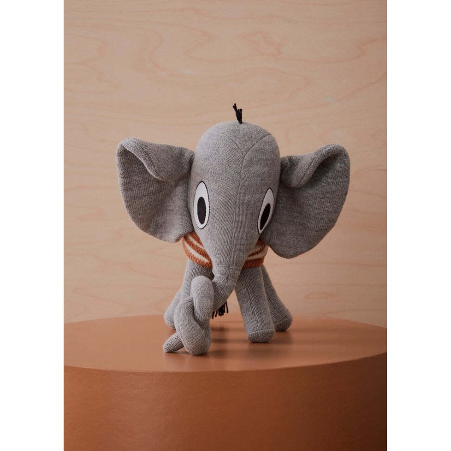 OYOY Mini Kuscheltier Elefant Henry 23 cm, Grau