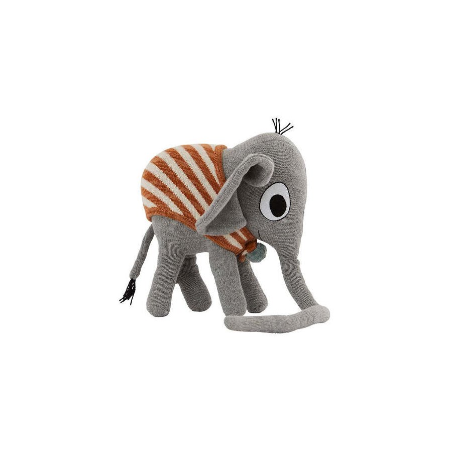 OYOY Mini Kuscheltier Elefant Henry 23 cm, Grau