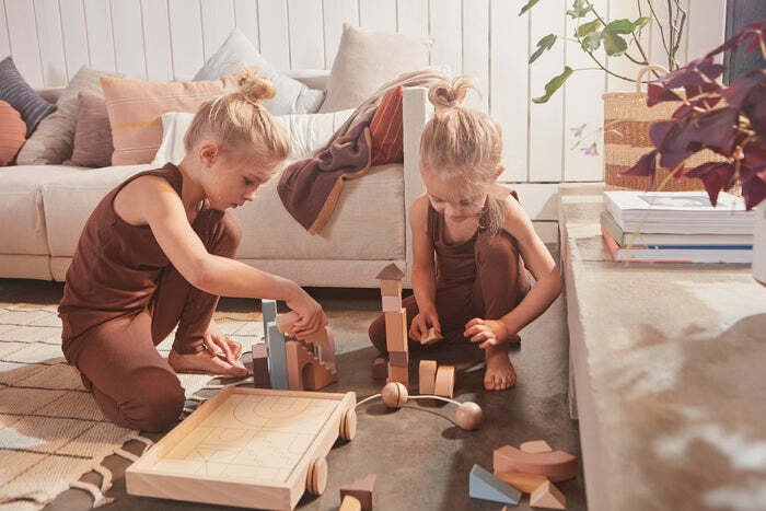 OYOY Mini Wagen mit Holzkltzen, Buche