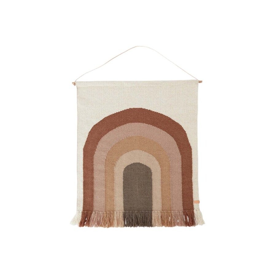 OYOY Mini Wandteppich Follow The Rainbow 100x124 cm, Choco