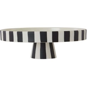 OYOY Toppu Platte auf Sockel 27 cm, Wei/Schwarz