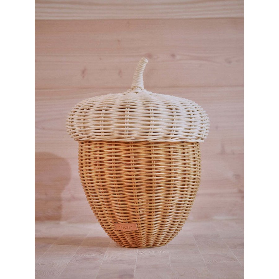 OYOY Mini Korb Eichel 34 cm, Rattan