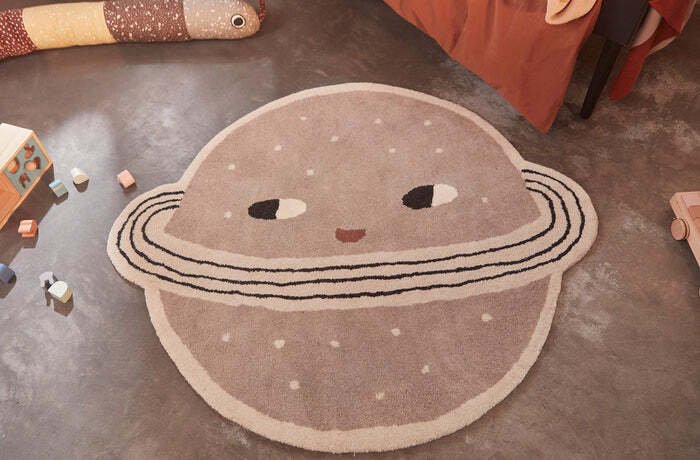 OYOY Mini Teppich Planet 110x116 cm, Clay