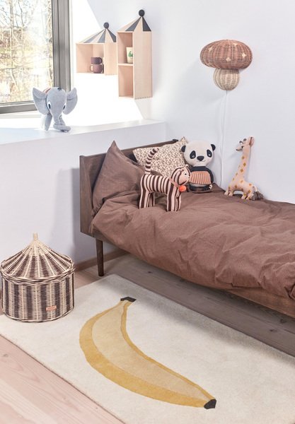 OYOY Mini Wandleuchte Pilz 31,2 cm, Rattan