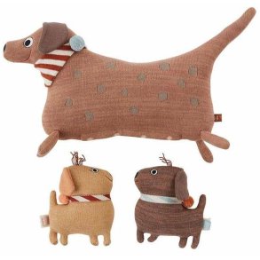 OYOY Mini Kuscheltier Hunsi Hund mit zwei Welpen Coco & Max 3er Set, Multi