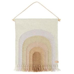 OYOY Mini Wandteppich Follow The Rainbow 69x55 cm, Lavendel