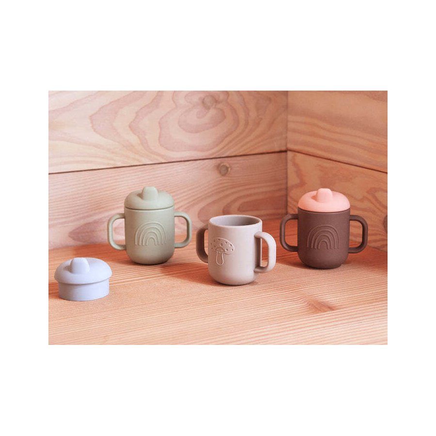 OYOY Mini Deckel fr Kappu und Mellow Tasse 2er Set 6.5 cm, Coral