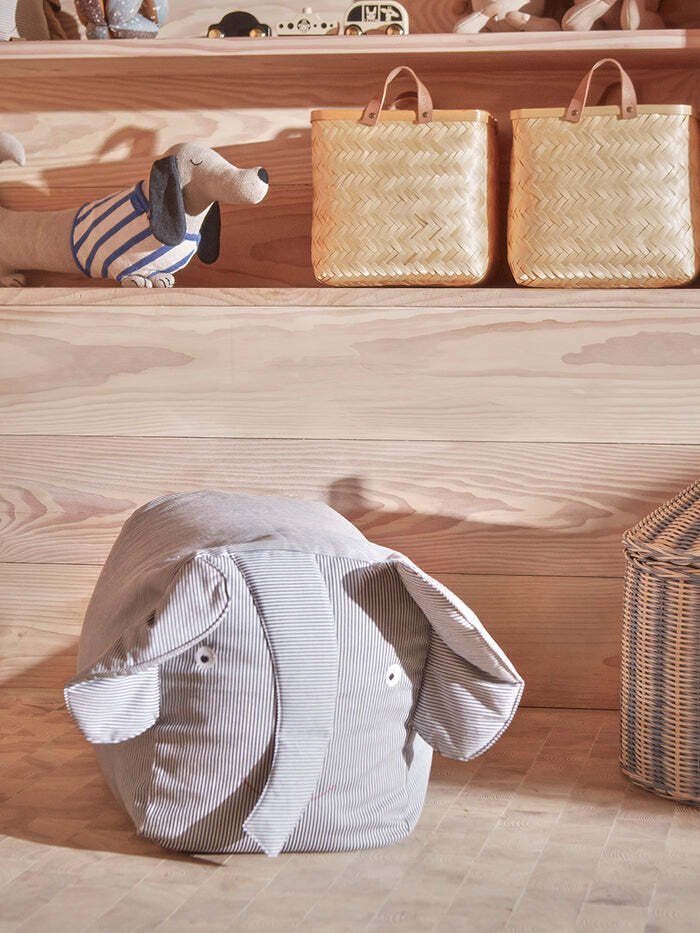 OYOY Mini Sitzsack Elefant Erik, Blau