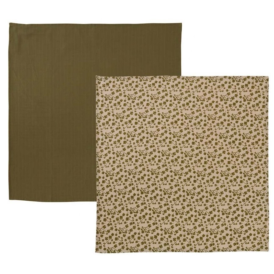 OYOY Mini Iro Stoffwindeln 2er Set 70x70 cm, Olive