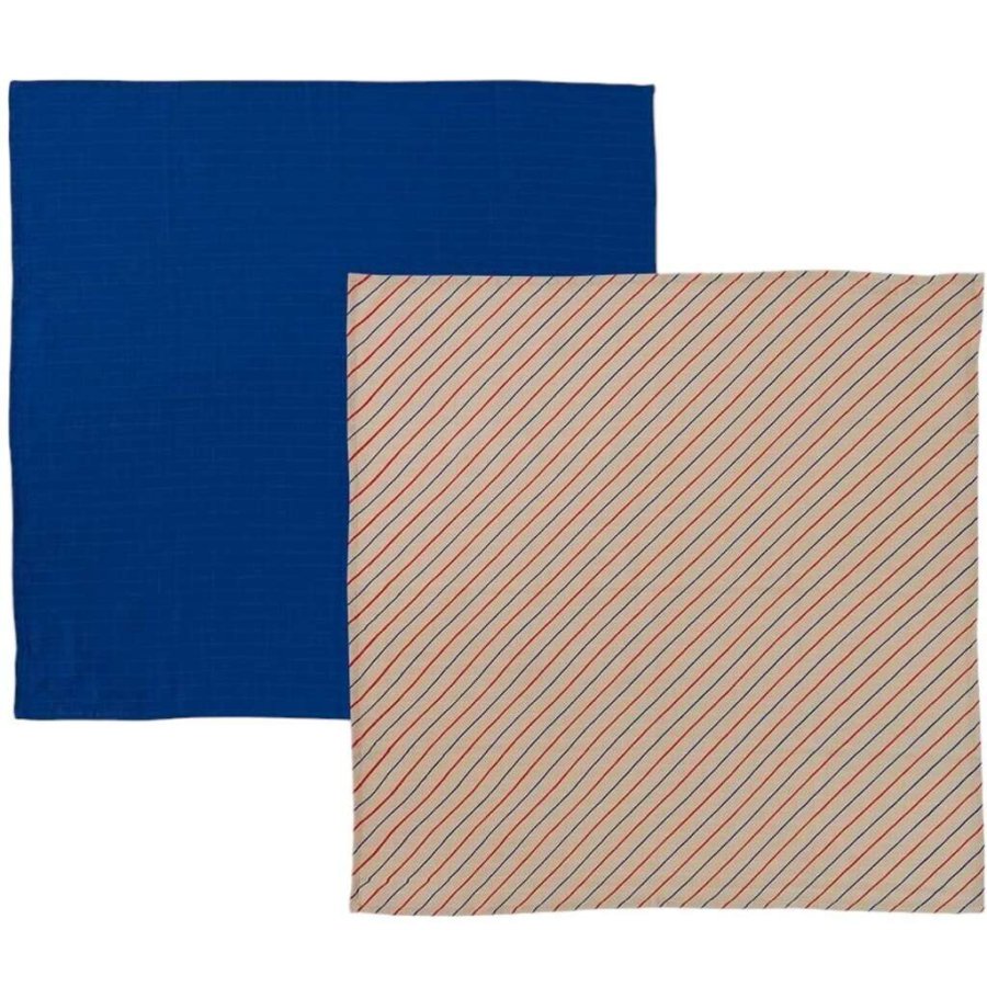 OYOY Mini Iro Stoffwindeln 2er Set 70x70 cm, Blau