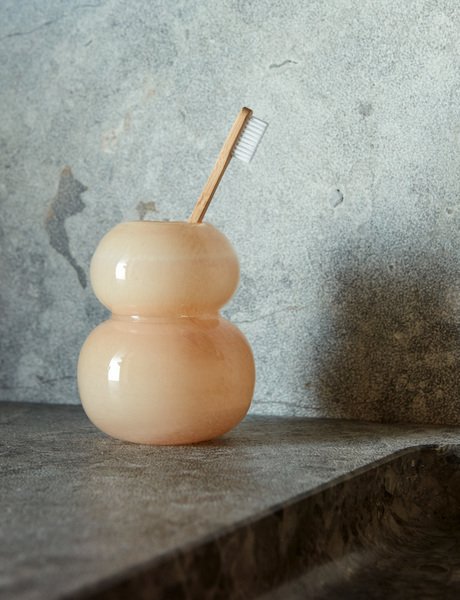 OYOY Lasi Vase H12.5 cm, Vanilla