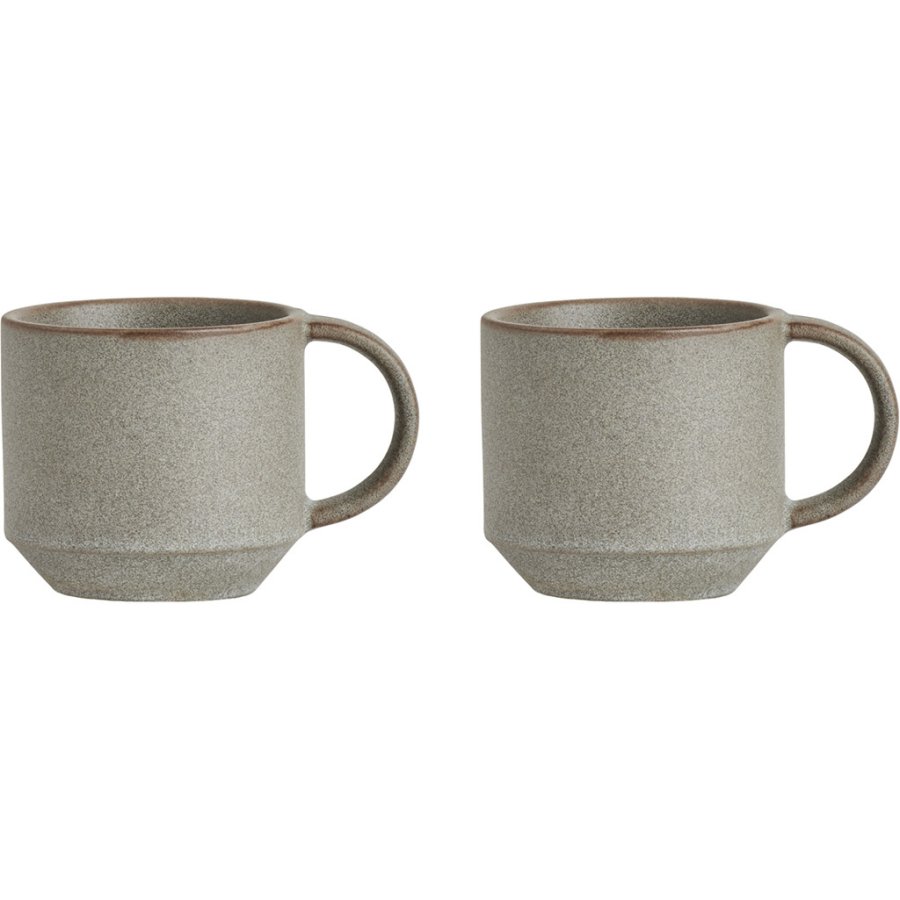 OYOY Yuka Tasse 2er Set, 27 cl, Stone